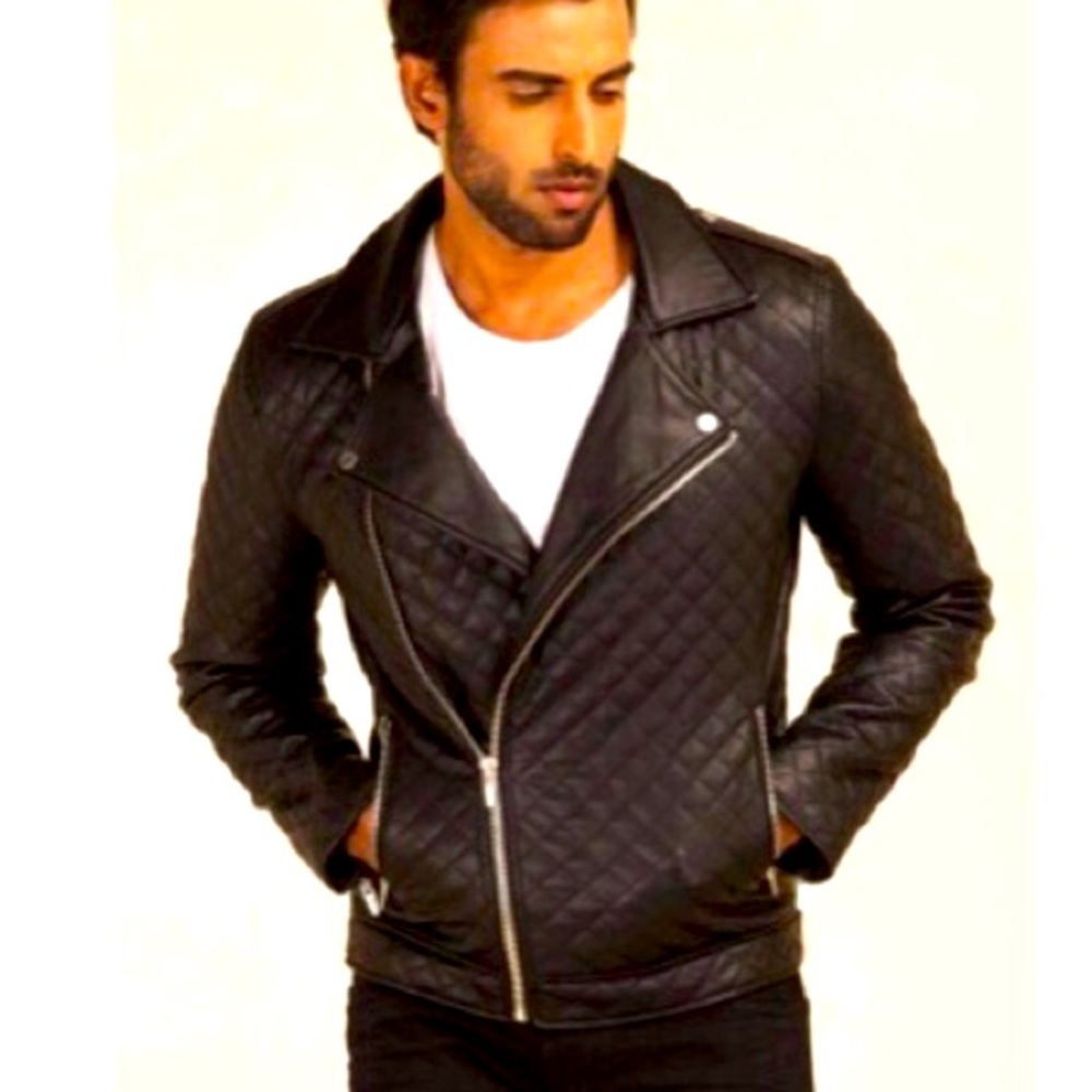 Zara Men’s Quilted Moto Jacket